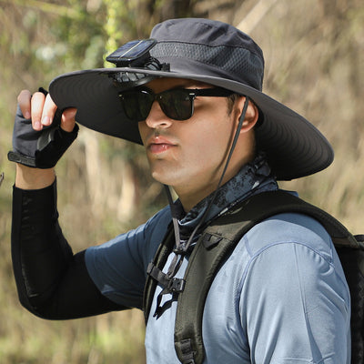 Gorro Ventilador Solar con Ala Ancha Recargable - Image 2