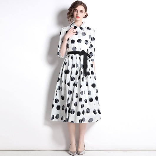 Vestido Camisero con Estampado de Lunares para Mujer - Image 5