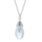 Collar Colgante Lágrima de Piedra de Luna con Circonia - Joyería de Plata para Mujer