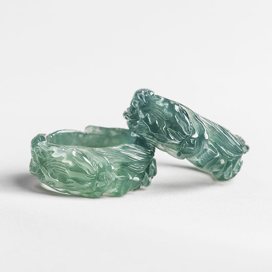 Anillo del Rey Dragón Azul Esmeralda Natural - Image 4