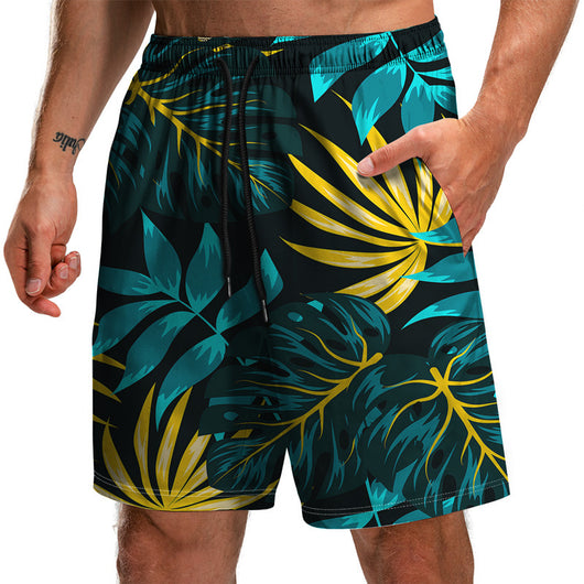 Pantalones Cortos Estampados 3D Colección Hojas de Verano - Shorts Holgados para Playa - Image 21