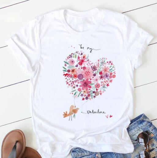 Playera Estampado Flores Love Manga Corta - Image 14