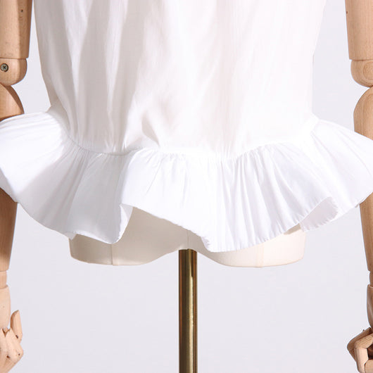 Conjunto de Dos Piezas: Blusa sin Mangas con Cuello Alzado Plisado y Falda Volantes - Image 28