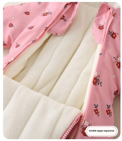 Abrigo Enterizo de Algodón Grueso para Bebé Niña - Pijama Invernal Cálido - Image 14