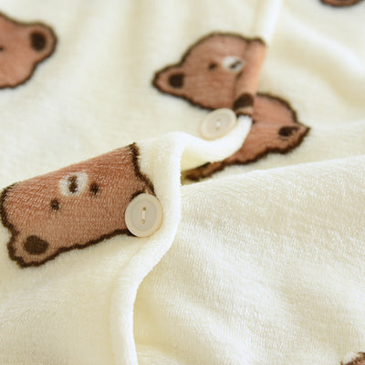 Pijama de Pareja en Felpa de Coral con Forro de Terciopelo - Abrigo Térmico - Image 16