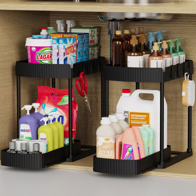 Organizador de Cocina Curvo de Doble Capa - Mueble Multiusos de Almacenamiento - Image 17