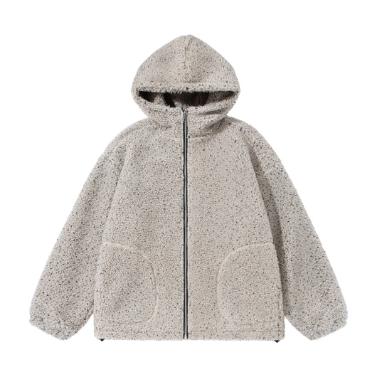 Abrigo de Lana Merina Acolchado con Capucha - Diseño Jaspeado - Image 2