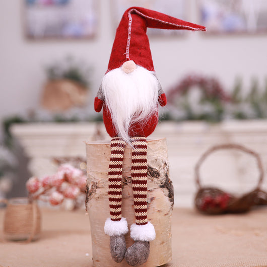 Adorno Navideño Muñeca Anciano Bosque con Gorro Tejido de Copo de Nieve - Image 23