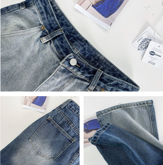 Jeans Tie-dye Retro con Diseño Colorblock Delantera y Trasera - Image 6