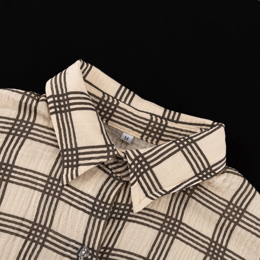 Conjunto Retro de 3 Piezas: Camisa Cuadros Manga Larga, Top Tubo y Shorts - Image 24