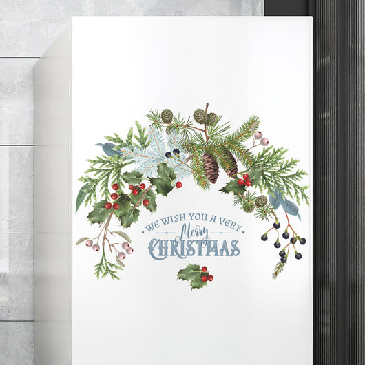 Adhesivo Decorativo Rama de Pino Navideño con Piñas para Ventanas y Paredes - Image 2