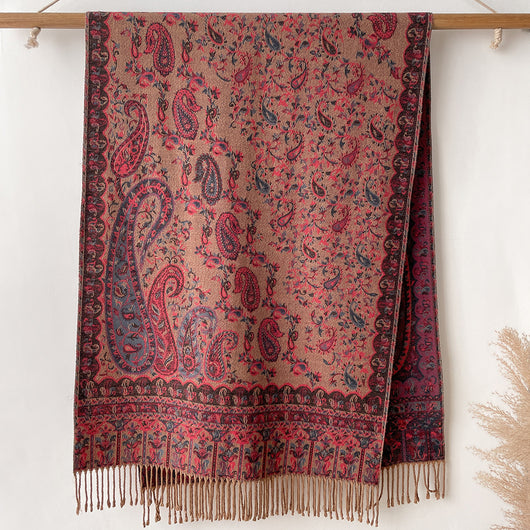 Pañuelo Étnico Retro con Estampado Jacquard y Motivos Paisley - Image 8