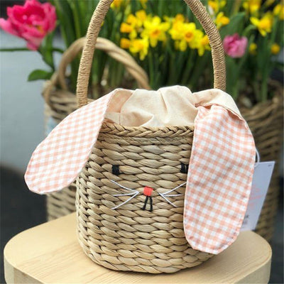 Bolsa de Rafia Tejida con Conejo de Orejas Grandes - Decoración Infantil - Image 10