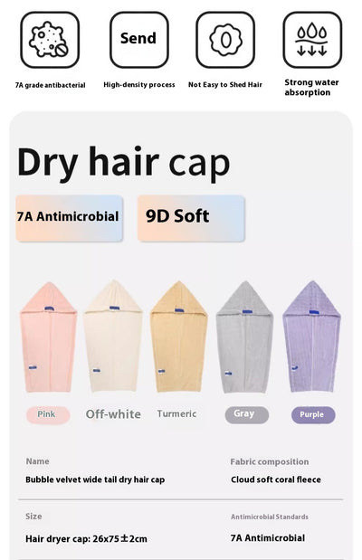 Toalla Secadora de Cabello Velvet Bubble con Cola Ancha - Secado Rápido - Image 26