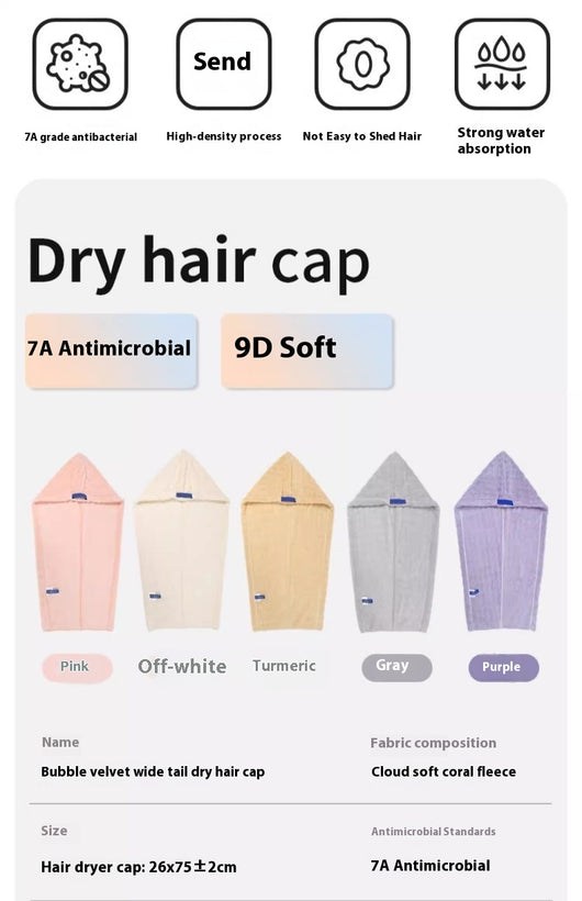 Toalla Secadora de Cabello Velvet Bubble con Cola Ancha - Secado Rápido - Image 26