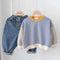 Sudadera Infantil con Costuras Contrastantes y Rayas