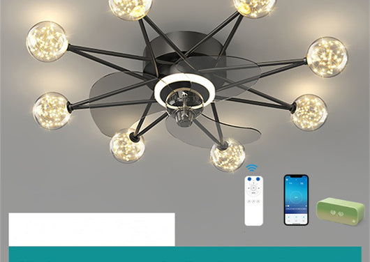 Ventilador de Techo Nórdico con Luces LED Estrelladas para Sala y Comedor - Image 16