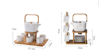 Juego de Té de Cerámica con Flores y Frutas, Tazas de Café, Tetera, Estilo Nórdico Europeo - Image 16
