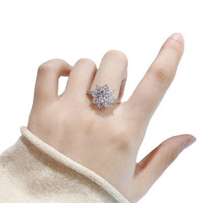 Anillo de Moissanita Flor de Girasol para Mujer - Image 11