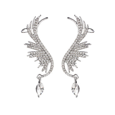 Aretes de Alas con Cristales y Borlas Brillantes - Image 7