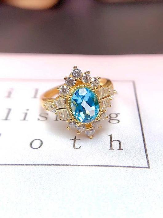Anillo de Plata 925 con Topacio Azul - Joya de Moda Elegante - Image 9