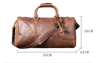 Bolsa de Viaje Retro en Cuero Genuino - Gran Capacidad para Hombre - Image 6