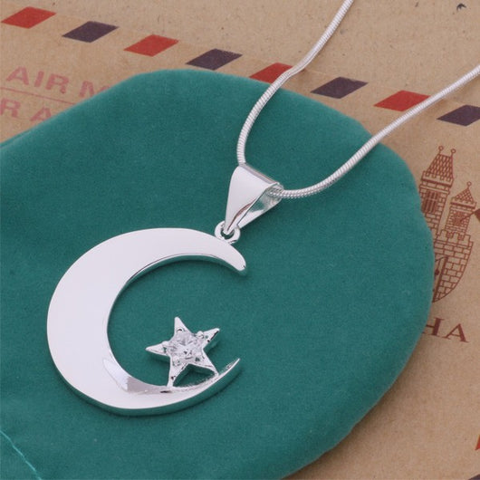 Collar de Plata con Colgante Luna y Estrella - Image 11