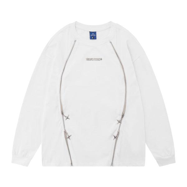 Camiseta Manga Larga Algodón Peinado Hombre Diseño Moderno