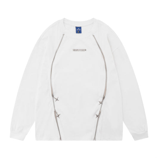 Camiseta Manga Larga Algodón Peinado Hombre Diseño Moderno