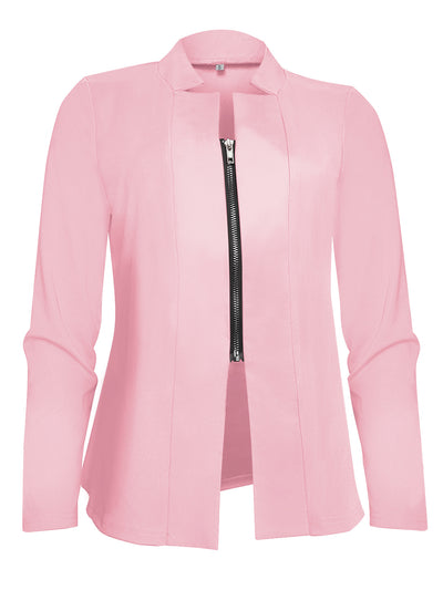 Chaqueta Blazer Mujer Cierre Cremallera Corte Entallado - Image 26