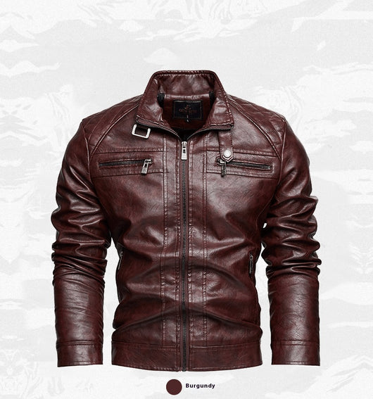 Chaqueta de Cuero PU Moderna con Bolsillos para Hombre - Image 29