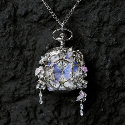 Reloj de Bolsillo Animado Mariposas Turquesa y Verde para Pareja - Edición Graduación - Image 3