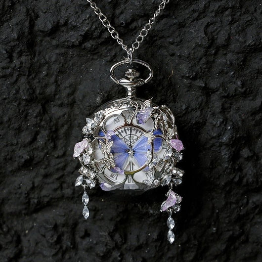 Reloj de Bolsillo Animado Mariposas Turquesa y Verde para Pareja - Edición Graduación - Image 3