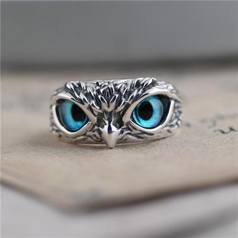 Anillo Vintage Ojo de Demonio Búho para Mujer - Joya Retro Plateada - Image 2