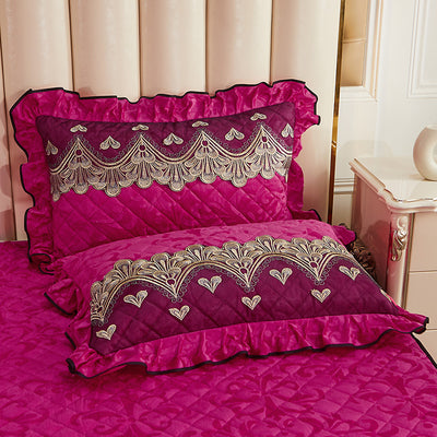 Funda de Almohada Individual Acolchada con Cierre, Encaje Cuero y Terciopelo Cálido - Image 18