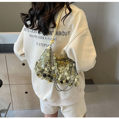 Bolso Bandolera Mujer con Cadena y Lentejuelas Brillantes - Image 18