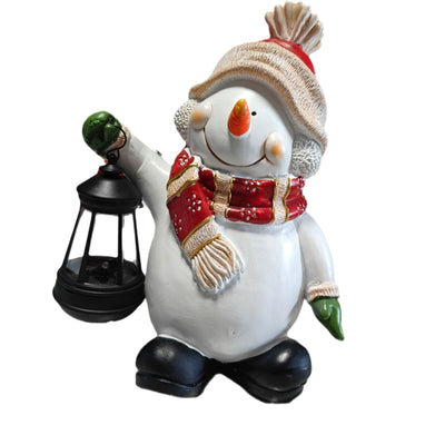 Lámpara Decorativa Navideña con Muñeco de Nieve en Resina - Image 5