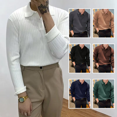 Polo Texturizado Slim Fit de Manga Larga para Hombre - Cómodo y Elegante