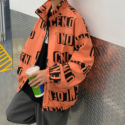 Chaqueta Hip Hop Urbana con Estampado de Letras para Hombre - Image 10