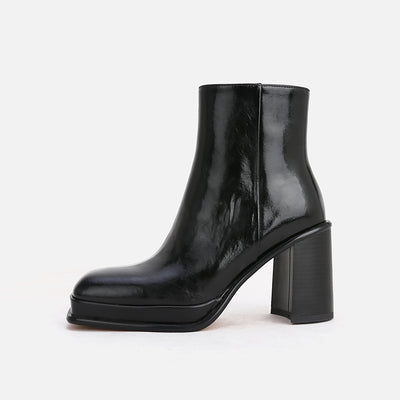 Botas Tobilleras de Cuero con Tacón Grueso y Suela Reforzada Impermeables - Image 10