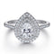 Anel Carat de Diamante em Formato de Pera Ouro Branco 5