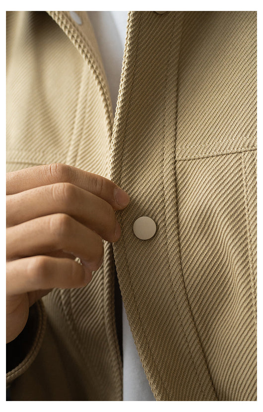 Chaqueta de Trabajo Profesional con Cuello Texturizado en Twill para Hombre - Image 13