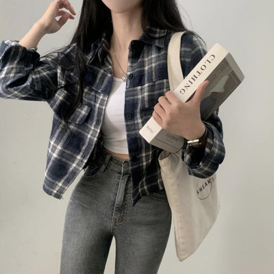 Camisa Cuadrille Oversized de Manga Corta - Image 8