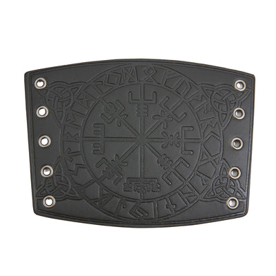 Pulsera de Cuero Punk Retro con Grabado Geométrico - Image 5