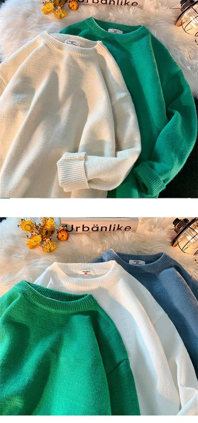 Suéter Holgado de Cuello Redondo para Hombre - Colección Primavera Otoño - Image 16