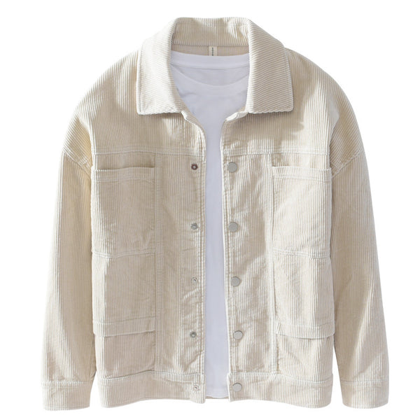 Chaqueta de Pana Gruesa Casual de Manga Larga