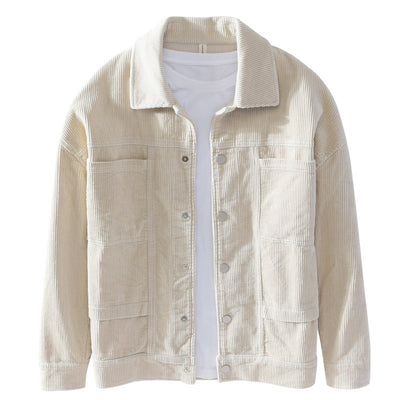 Chaqueta de Pana Gruesa Casual de Manga Larga