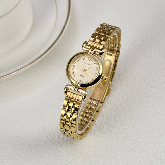 Reloj Dorado para Mujer Estilo Vintage con Pulsera de Acero