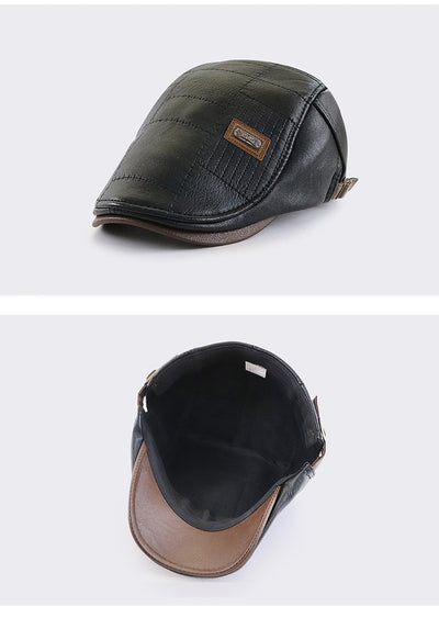 Gorra de Cuero PU Forrada en Fleece - Cálida y Versátil - Image 22