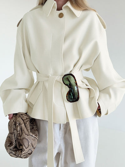Cardigan Trench Coat Manga Larga con Diseño Elegante - Image 10
